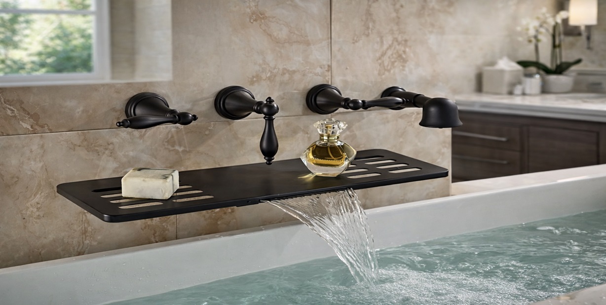 Wall mount bathtub faucet with integrated valve